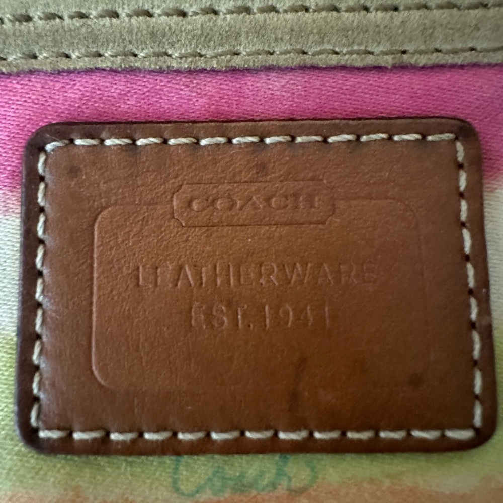 Coach Hampton Watercolor Wristlet • Vintage Pastel Resort Pouch • Beach Vacation - Picture 6 of 16